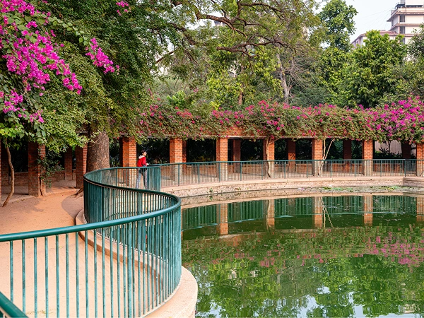 Landscaped lawns of parimal Gardens